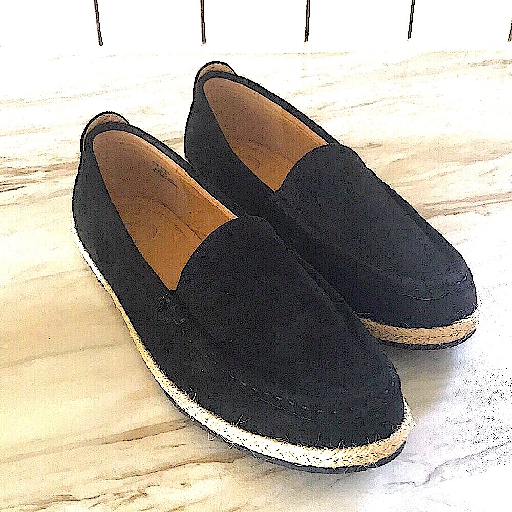 Black Moc Toe Flats